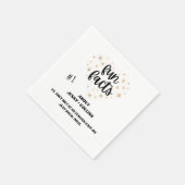 白黒シックモダンおもしろいファクト結婚ハート スタンダードカクテルナプキン (角)