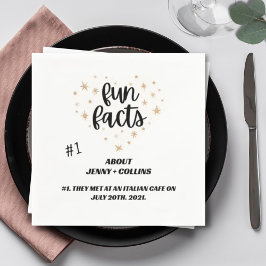 白黒シックモダンおもしろいファクト結婚ハート スタンダードカクテルナプキン