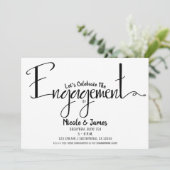 白黒シックモダン婚約シャワーパーティー 招待状 (スタンド正面)