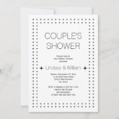 白黒シック幾何結婚カップルのシャワー 招待状 (正面)