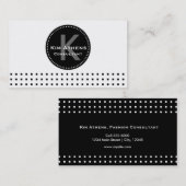 白黒シック・スクウェア幾何学模様名刺 名刺 (正面/裏面)