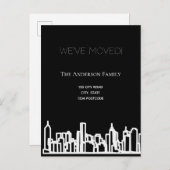 白黒シティのスカイライン移動 案内ポストカード (正面/裏面)