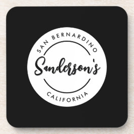 白黒シティタウンプレイスロケーションネームサークル コースター