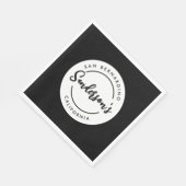 白黒シティタウンプレイスロケーションネームサークル スタンダードランチョンナプキン (角)