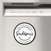 白黒シティタウンプレイスロケーションネームサークル マグネット (インサイチュ (食洗機))