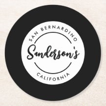 白黒シティタウンプレイスロケーションネームサークル