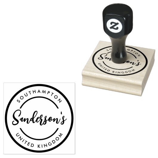 白黒シティタウンプレイスロケーションネームサークル ラバースタンプ (押印)