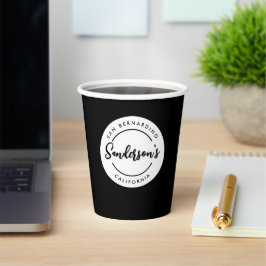 白黒シティタウンプレイスロケーションネームサークル 紙コップ