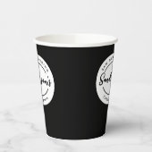 白黒シティタウンプレイスロケーションネームサークル 紙コップ (左)