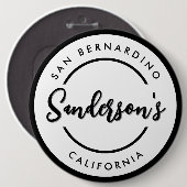 白黒シティタウンプレイスロケーションネームサークル 缶バッジ (正面&裏面)