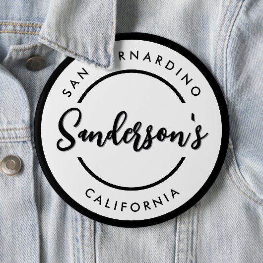 白黒シティタウンプレイスロケーションネームサークル 缶バッジ (インサイチュ)