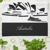 白黒シドニー、オーストラリア キッチンタオル (折り畳み)