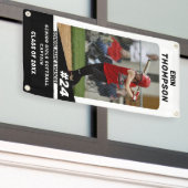 白黒シニアソフトボール屋外バナー 横断幕 (ビルの外側)