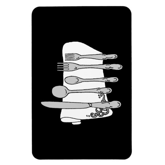 白黒シバーウェアデザイン マグネット (縦)