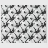 白黒シベリアンハスキー ラッピングペーパー (フラット)