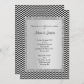 白黒シボロンエレガントブラック結婚CLASSY 招待状 (正面/裏面)