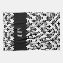 白黒シボロンダマスク名前をカスタムする キッチンタオル