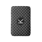 白黒シボロンパターカスタムンとモノグラム バスマット (正面縦)