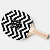 白黒シボロンモノグラム卓球ラケット 卓球ラケット (横)