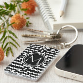 白黒シボロンモノグラム キーホルダー (正面右)