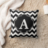 白黒シボロンモノグラム クッション (ブランケット)