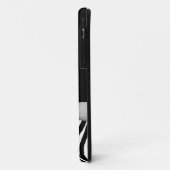 白黒シマウマのストライプで、白いリボン Case-Mate iPhoneケース (裏面/左)