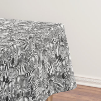 白黒シマウマのストライプのテーブルクロス テーブルクロス