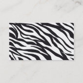 白黒シマウマのストライプのプリントパターンギフト 名刺 (裏面)