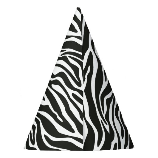白黒シマウマのパーティーの帽子 パーティーハット (裏面)