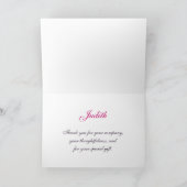 白黒シマウマのブライダルシャワーのサンキューカード サンキューカード (内部)