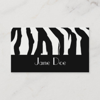 白黒シマウマのプリントの名刺 名刺