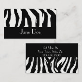 白黒シマウマのプリントの名刺 名刺 (正面/裏面)