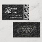 白黒シマウマのプリントの名刺 名刺 (正面/裏面)