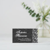 白黒シマウマのプリントの名刺 名刺 (スタンド正面)