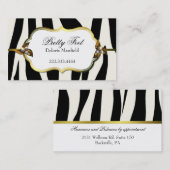 白黒シマウマのプリントの名刺 名刺 (正面/裏面)