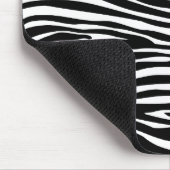白黒シマウマのプリントパターン- マウスパッド (コーナー)