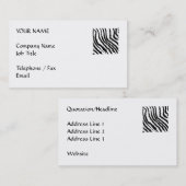 白黒シマウマのプリントパターン 名刺 (正面/裏面)