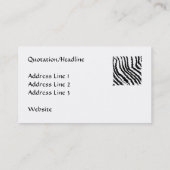 白黒シマウマのプリントパターン 名刺 (裏面)