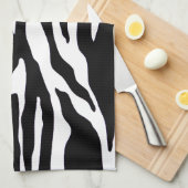 白黒シマウマのプリント キッチンタオル (四つ折り)