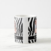 白黒シマウマのプリント コーヒーマグカップ (中央)