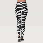 白黒シマウマのプリント レギンス (裏面)