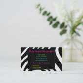 白黒シマウマのプロフィールの名刺 名刺 (スタンド正面)