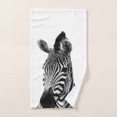 白黒シマウマのポートレート バスタオルセット (ハンドタオル)