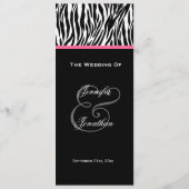 白黒シマウマの結婚式プログラム プログラム (裏面)