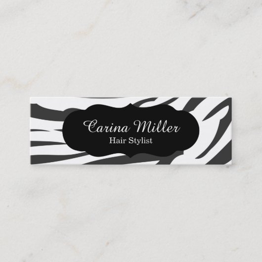 白黒シマウマの美容師 スキニー名刺 (正面)