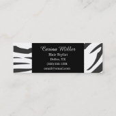 白黒シマウマの美容師 スキニー名刺 (裏面)