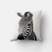 白黒シマウマの野生のアフリカ動物の写真 クッション (裏面)