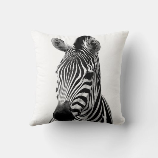 白黒シマウマの野生のアフリカ動物の写真 クッション (裏面)