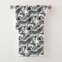 白黒シマウマは、タオルセット縞で飾ります