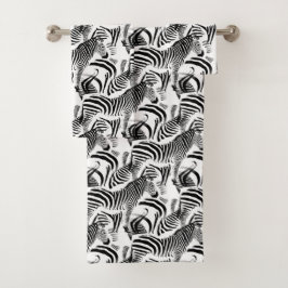 白黒シマウマは、タオルセット縞で飾ります バスタオルセット